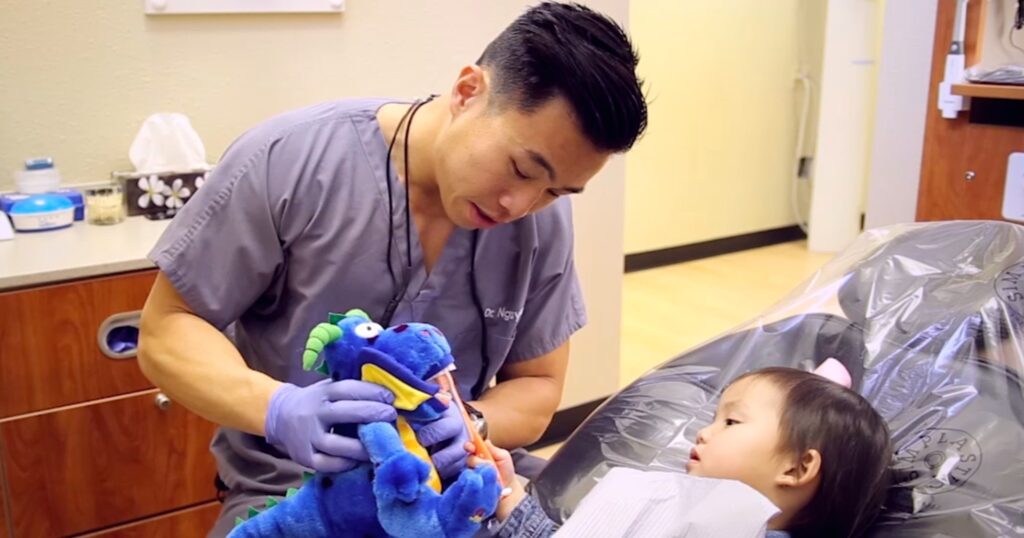 Dentist in Dallas TX with patient